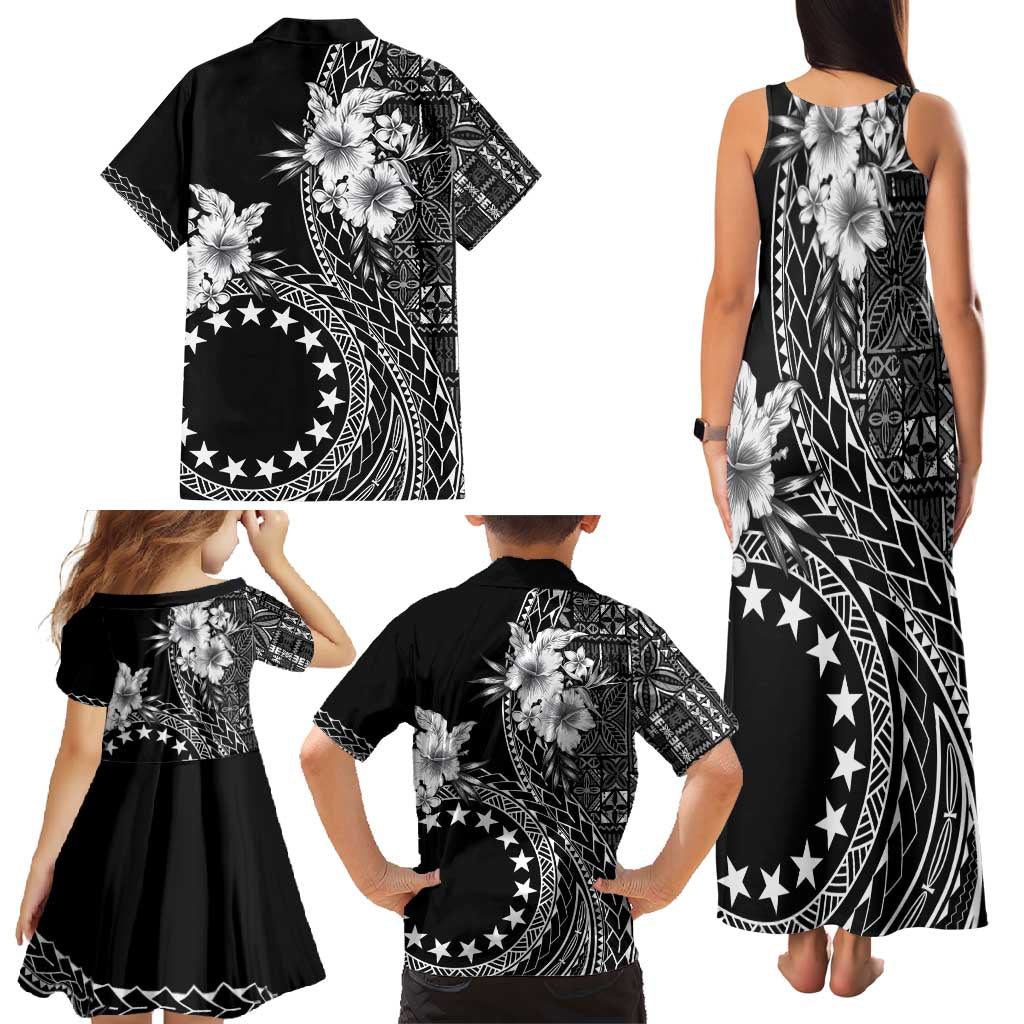 Kia Orana Cook Islands Family Matching Tank Maxi Dress and Hawaiian Shirt Tiare and Stars LT7 - Polynesian Pride