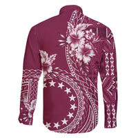 Kia Orana Cook Islands Family Matching Mermaid Dress and Hawaiian Shirt Tiare and Stars - Maroon LT7 - Polynesian Pride