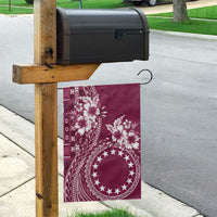 Kia Orana Cook Islands Garden Flag Tiare and Stars - Maroon LT7 - Polynesian Pride