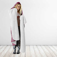 Kia Orana Cook Islands Hooded Blanket Tiare and Stars - Maroon