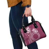 Kia Orana Cook Islands Shoulder Handbag Tiare and Stars - Maroon
