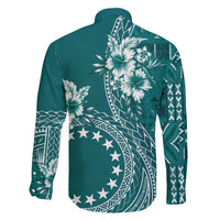 Kia Orana Cook Islands Family Matching Puletasi and Hawaiian Shirt Tiare and Stars - Teal LT7 - Polynesian Pride