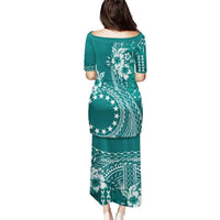 Kia Orana Cook Islands Puletasi Tiare and Stars - Teal