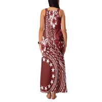Kia Orana Cook Islands Family Matching Tank Maxi Dress and Hawaiian Shirt Tiare and Stars - Scarlet LT7 - Polynesian Pride