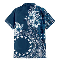 Kia Orana Cook Islands Family Matching Mermaid Dress and Hawaiian Shirt Tiare and Stars - Navy Blue LT7 - Polynesian Pride