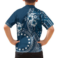 Kia Orana Cook Islands Family Matching Tank Maxi Dress and Hawaiian Shirt Tiare and Stars - Navy Blue LT7 - Polynesian Pride