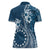 Kia Orana Cook Islands Women Polo Shirt Tiare and Stars - Navy Blue