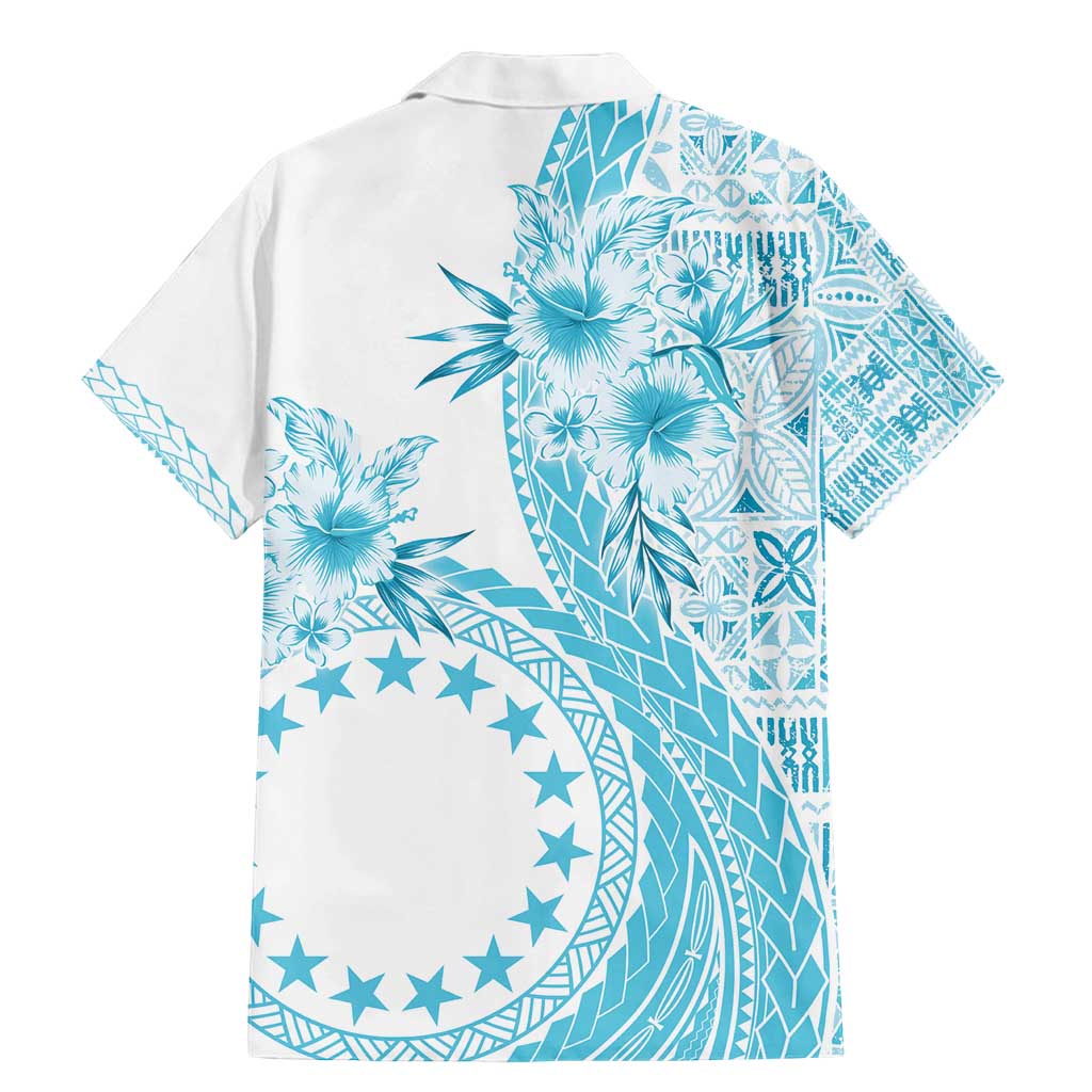 Kia Orana Cook Islands Family Matching Mermaid Dress and Hawaiian Shirt Tiare and Stars - Turquoise LT7 - Polynesian Pride