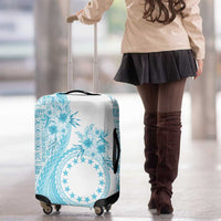 Kia Orana Cook Islands Luggage Cover Tiare and Stars - Turquoise