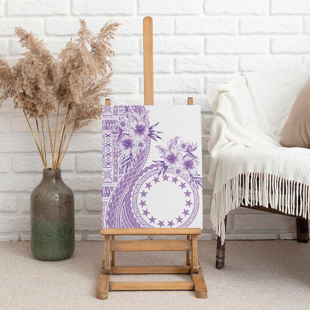 Kia Orana Cook Islands Canvas Wall Art Tiare and Stars - Lavender