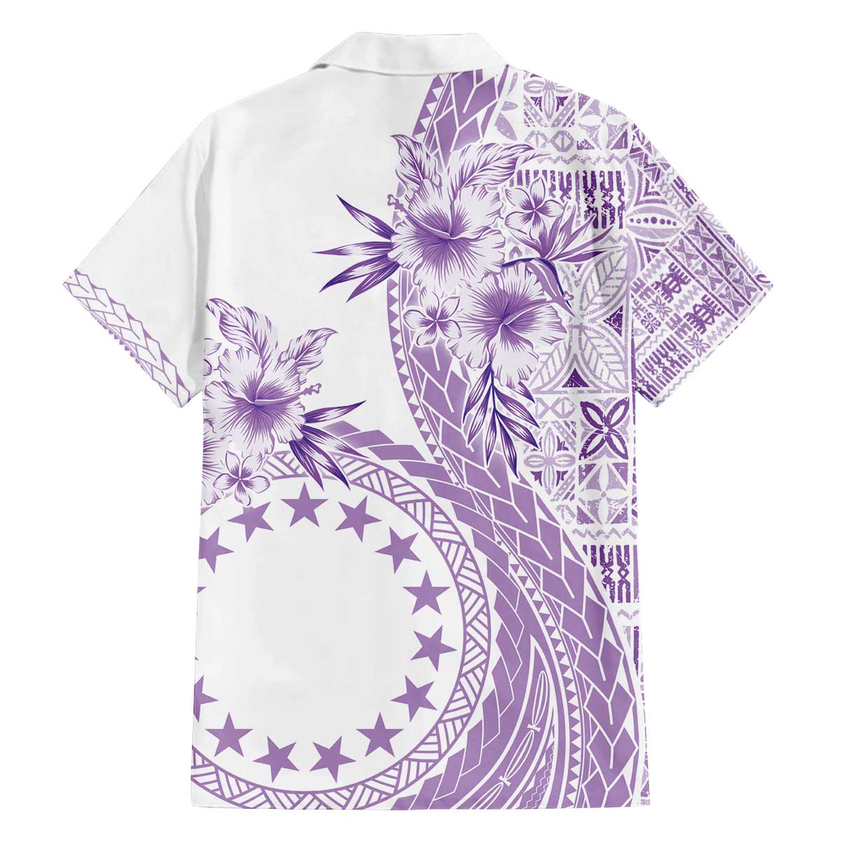 Kia Orana Cook Islands Family Matching Puletasi and Hawaiian Shirt Tiare and Stars - Lavender LT7 - Polynesian Pride
