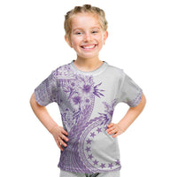 Kia Orana Cook Islands Kid T Shirt Tiare and Stars - Lavender