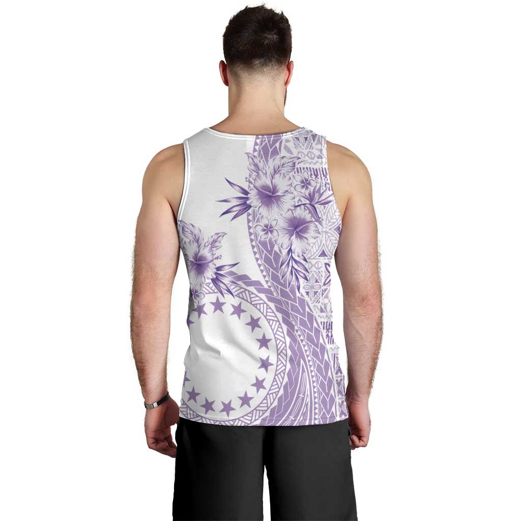Kia Orana Cook Islands Men Tank Top Tiare and Stars - Lavender