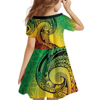 Vanuatu 45th Independence Anniversary Family Matching Off The Shoulder Long Sleeve Dress and Hawaiian Shirt Ni-Van Sandroing - Polynesian Pride