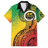 Vanuatu 45th Independence Anniversary Family Matching Off Shoulder Maxi Dress and Hawaiian Shirt Ni-Van Sandroing - Polynesian Pride