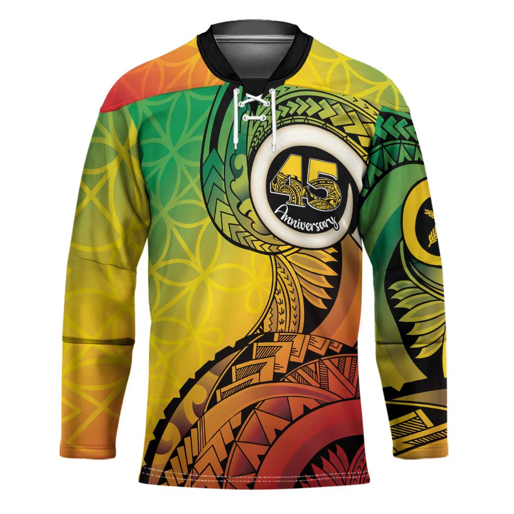 Vanuatu 45th Independence Anniversary Hockey Jersey Ni-Van Sandroing - Polynesian Pride