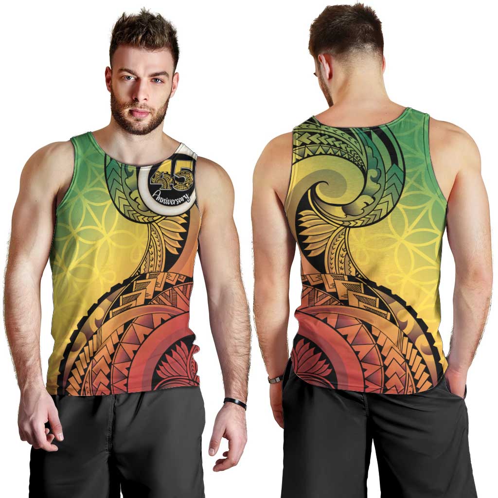 Vanuatu 45th Independence Anniversary Men Tank Top Ni-Van Sandroing - Polynesian Pride