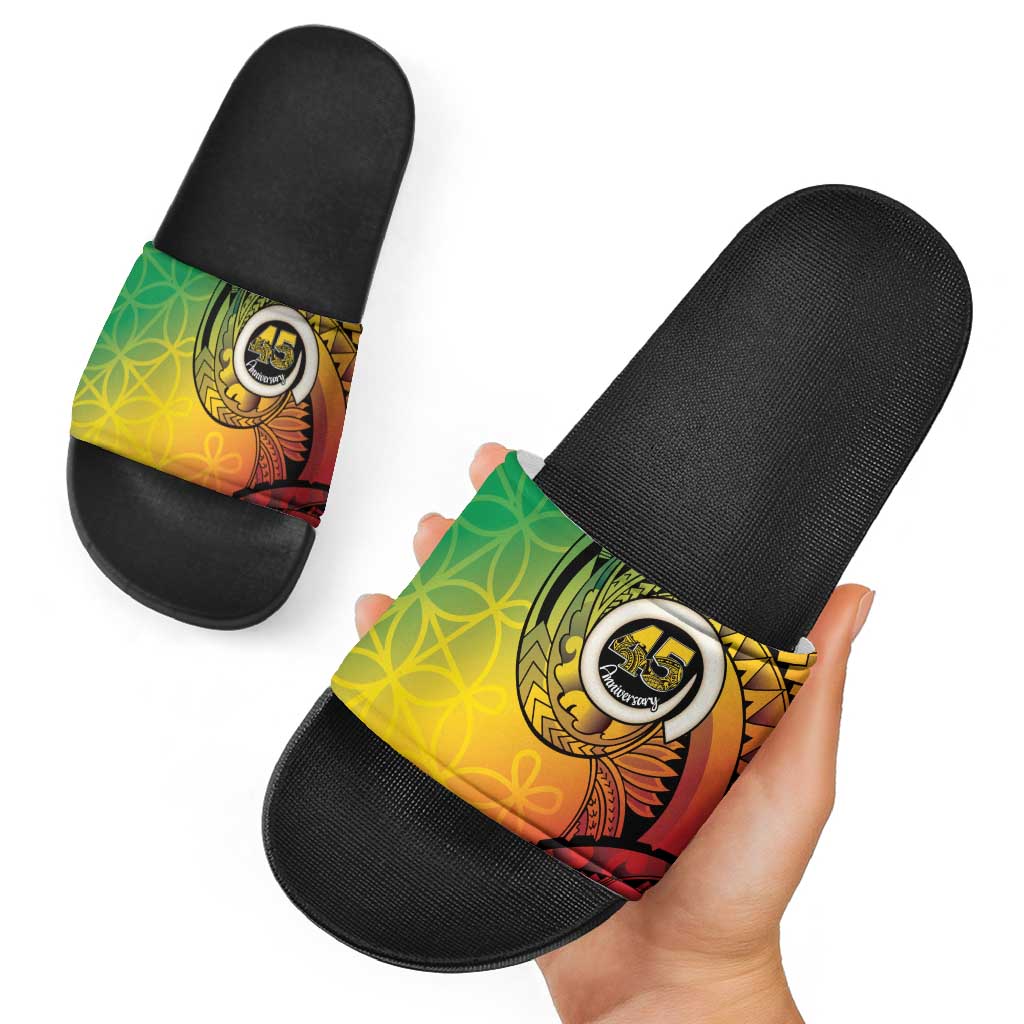 Vanuatu 45th Independence Anniversary Slide Sandals Ni-Van Sandroing - Polynesian Pride