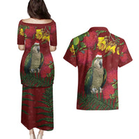 Kakapo Bird New Zealand Couples Matching Puletasi and Hawaiian Shirt Floral Christmas LT7 - Polynesian Pride