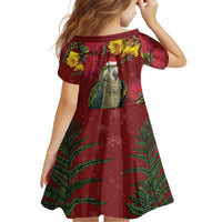 Kakapo Bird New Zealand Family Matching Off The Shoulder Long Sleeve Dress and Hawaiian Shirt Floral Christmas LT7 - Polynesian Pride