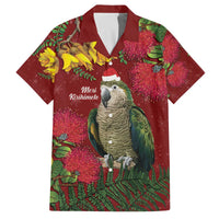 Kakapo Bird New Zealand Family Matching Off The Shoulder Long Sleeve Dress and Hawaiian Shirt Floral Christmas LT7 Dad's Shirt - Short Sleeve Red - Polynesian Pride