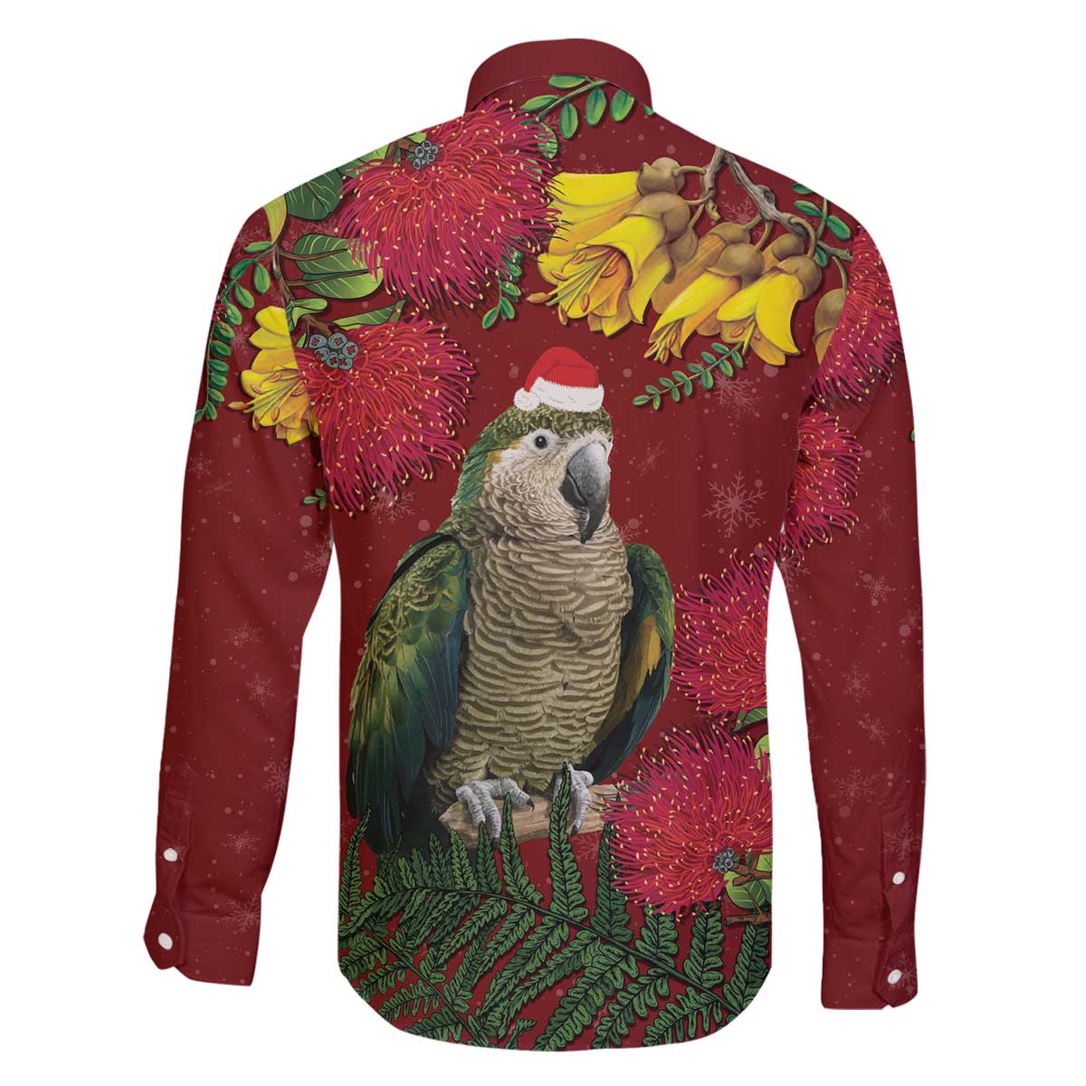 Kakapo Bird New Zealand Family Matching Off The Shoulder Long Sleeve Dress and Hawaiian Shirt Floral Christmas LT7 - Polynesian Pride