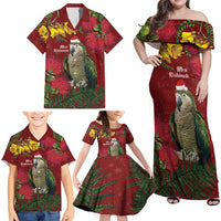 Kakapo Bird New Zealand Family Matching Off Shoulder Maxi Dress and Hawaiian Shirt Floral Christmas LT7 - Polynesian Pride