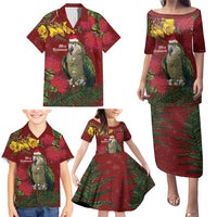 Kakapo Bird New Zealand Family Matching Puletasi and Hawaiian Shirt Floral Christmas LT7 - Polynesian Pride