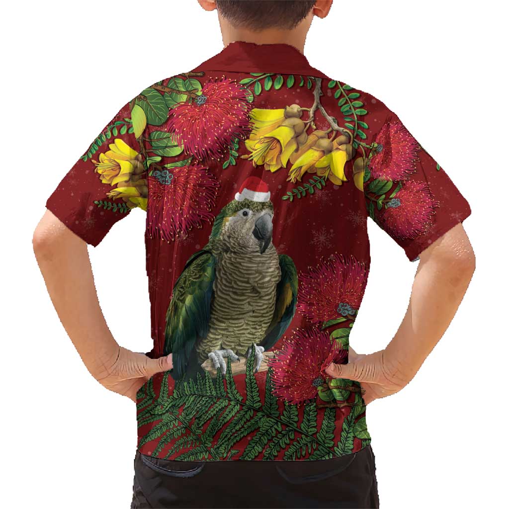 Kakapo Bird New Zealand Family Matching Short Sleeve Bodycon Dress and Hawaiian Shirt Floral Christmas LT7 - Polynesian Pride