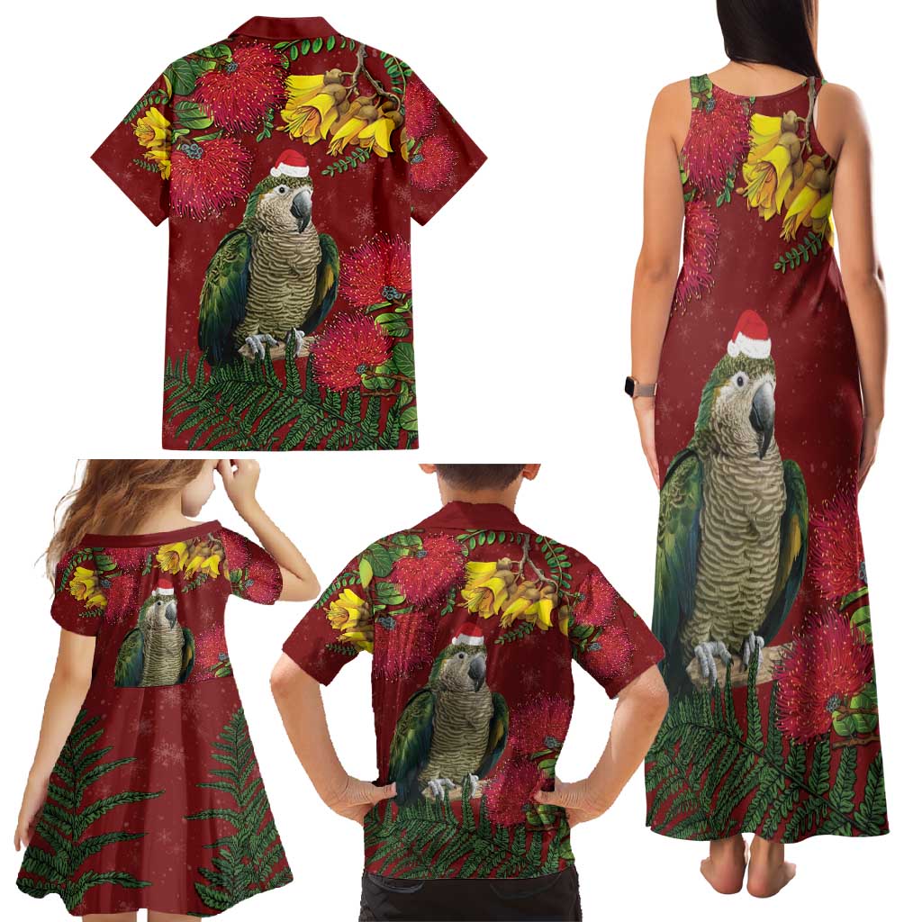 Kakapo Bird New Zealand Family Matching Tank Maxi Dress and Hawaiian Shirt Floral Christmas LT7 - Polynesian Pride