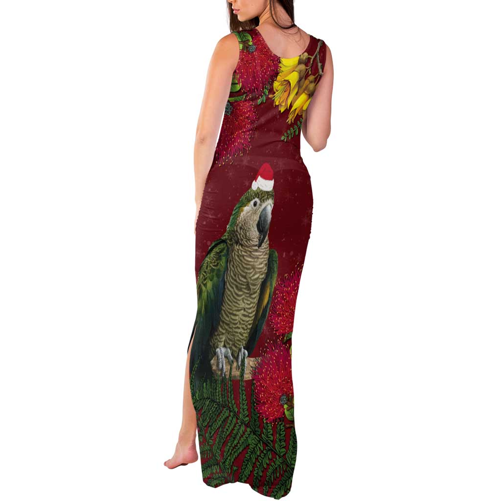 Kakapo Bird New Zealand Tank Maxi Dress Floral Christmas
