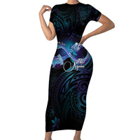 Polynesian Personalized Memorial Family Matching Short Sleeve Bodycon Dress and Hawaiian Shirt Oceanic Infinity Symbol - Until We Meet Again - Polynesian Pride