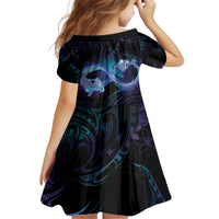 Polynesian Personalized Memorial Kid Short Sleeve Dress Oceanic Infinity Symbol - Until We Meet Again - Polynesian Pride
