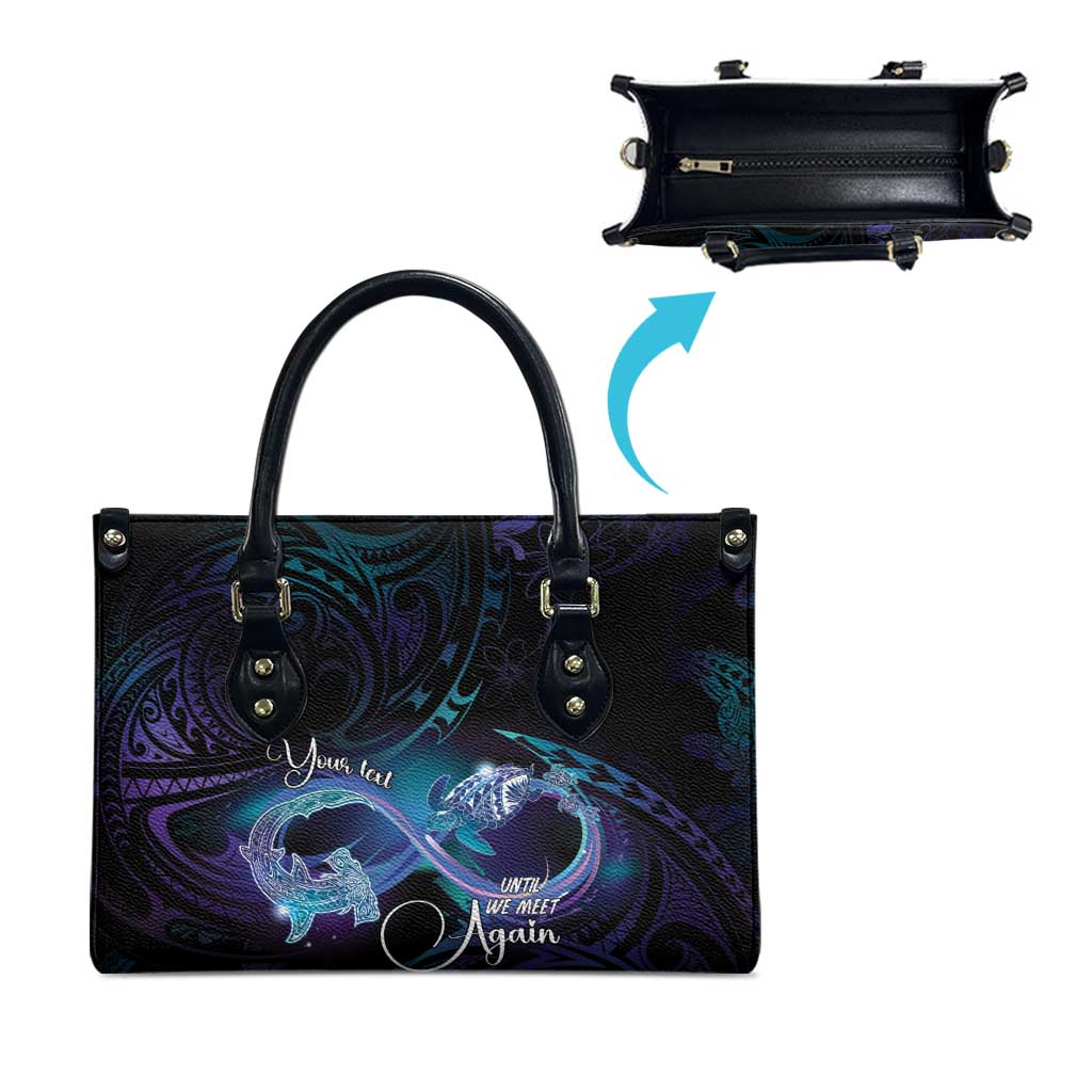 Polynesian Personalized Memorial Leather Bag Oceanic Infinity Symbol - Until We Meet Again - Polynesian Pride