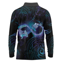 Polynesian Personalized Memorial Long Sleeve Polo Shirt Oceanic Infinity Symbol - Until We Meet Again LT7 - Polynesian Pride