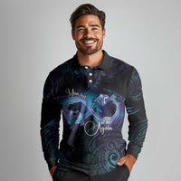 Polynesian Personalized Memorial Long Sleeve Polo Shirt Oceanic Infinity Symbol - Until We Meet Again LT7 - Polynesian Pride