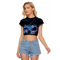 Polynesian Personalized Memorial Raglan Cropped T Shirt Oceanic Infinity Symbol - Until We Meet Again - Polynesian Pride