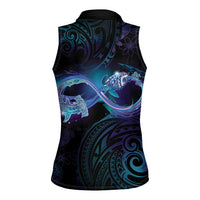 Polynesian Personalized Memorial Women Sleeveless Polo Shirt Oceanic Infinity Symbol - Until We Meet Again LT7 - Polynesian Pride
