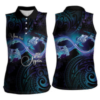 Polynesian Personalized Memorial Women Sleeveless Polo Shirt Oceanic Infinity Symbol - Until We Meet Again LT7 - Polynesian Pride