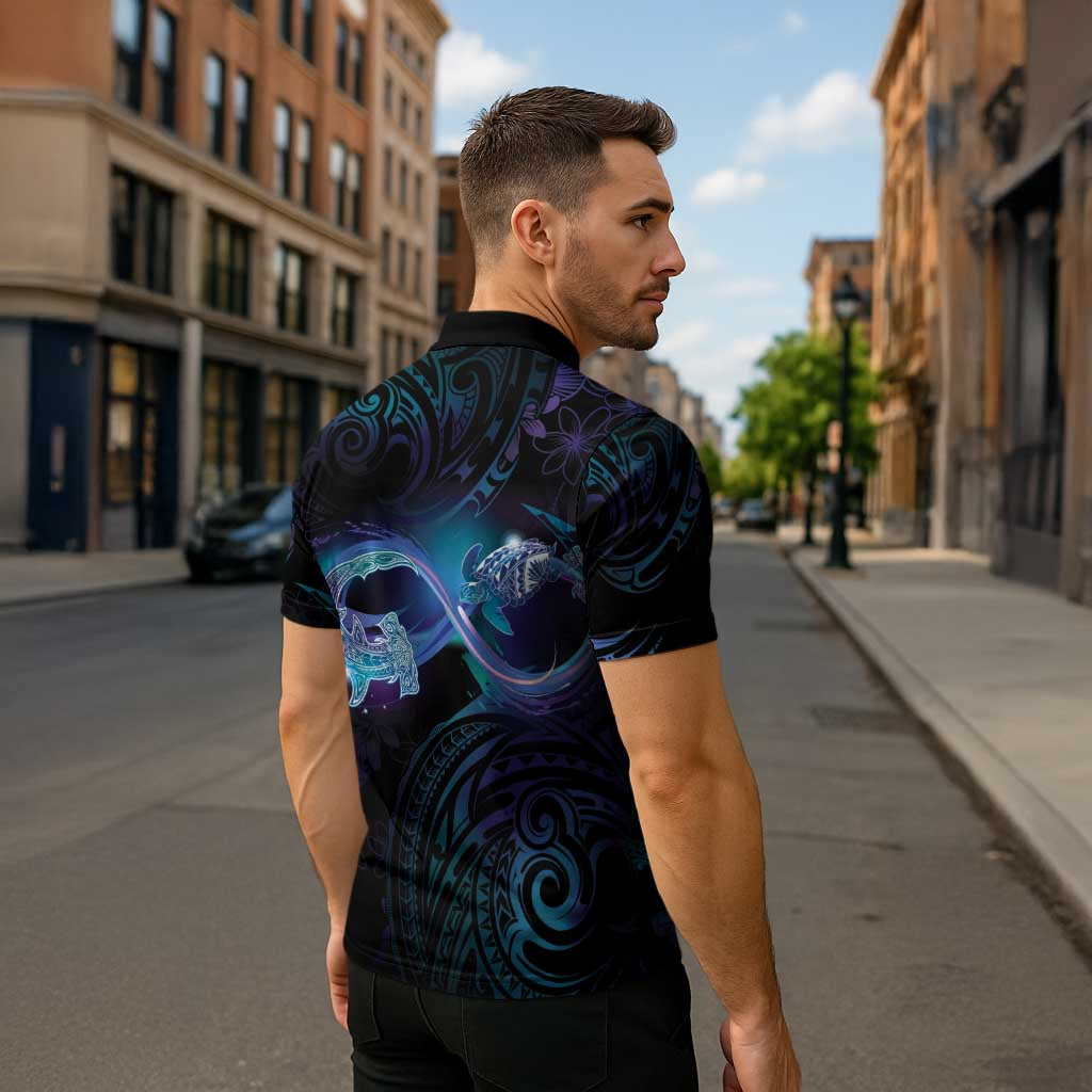 Polynesian Personalized Memorial Zipper Polo Shirt Oceanic Infinity Symbol - Until We Meet Again - Polynesian Pride
