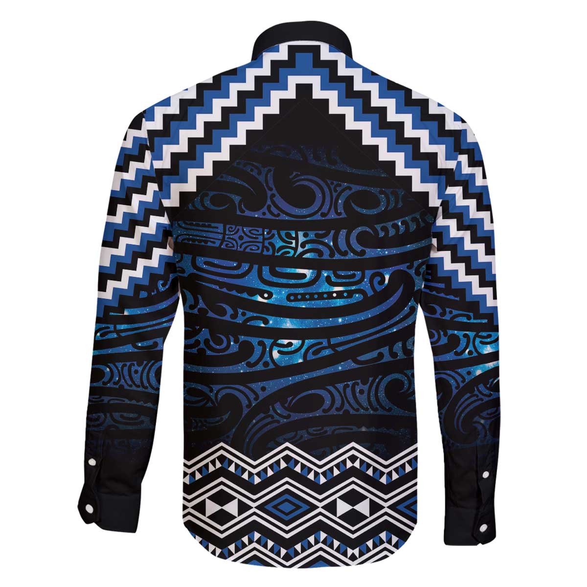New Zealand Matariki Family Matching Off The Shoulder Long Sleeve Dress and Hawaiian Shirt Galaxy Styled Taniko LT7 - Polynesian Pride