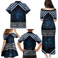 New Zealand Matariki Family Matching Puletasi and Hawaiian Shirt Galaxy Styled Taniko LT7 - Polynesian Pride
