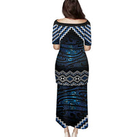 New Zealand Matariki Family Matching Puletasi and Hawaiian Shirt Galaxy Styled Taniko LT7 - Polynesian Pride