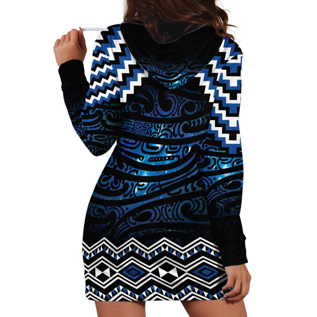 New Zealand Matariki Hoodie Dress Galaxy Styled Taniko
