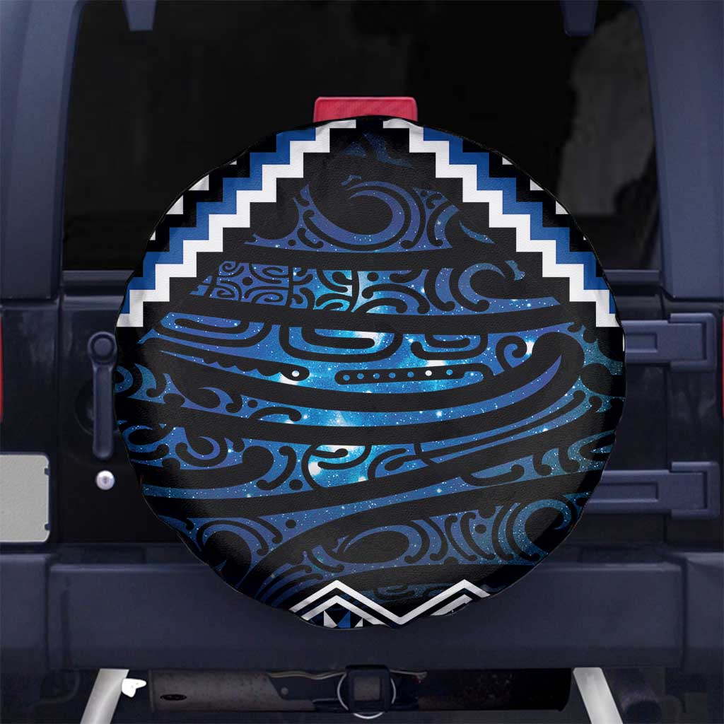 New Zealand Matariki Spare Tire Cover Galaxy Styled Taniko LT7 No hole Blue - Polynesian Pride