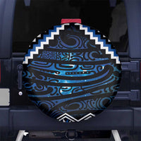 New Zealand Matariki Spare Tire Cover Galaxy Styled Taniko LT7 No hole Blue - Polynesian Pride