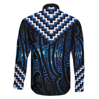 New Zealand Matariki Family Matching Off The Shoulder Long Sleeve Dress and Hawaiian Shirt Galaxy Poutama Motifs LT7 - Polynesian Pride