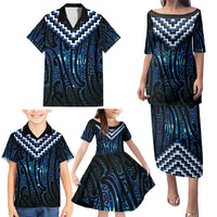 New Zealand Matariki Family Matching Puletasi and Hawaiian Shirt Galaxy Poutama Motifs LT7 - Polynesian Pride