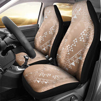 Hawaii Beige Kapa Car Seat Cover Vintage 'Ohe Kāpala Motifs Mix Plumeria Leis