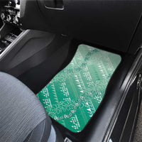 Hawaii Jade Green Kapa Car Mats Vintage 'Ohe Kāpala Motifs Mix Plumeria Leis